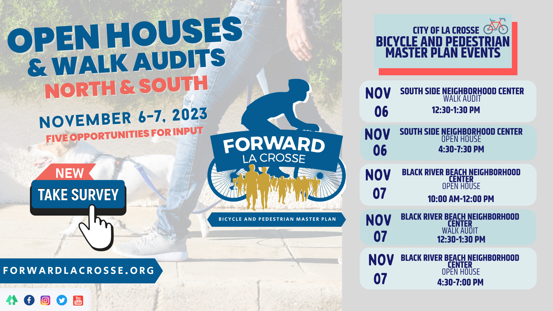 Forward La Crosse Announces November Drop-In Open Houses for the City of La Crosse’s Bicycle and Pedestrian Master Plan