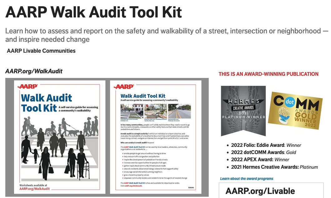 AARP’s Self-Guided Walk Audit Tool Kit