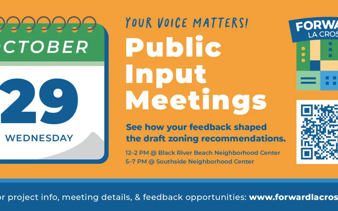 Community Input Meetings Set for October 29 &ndash; Review Draft Zoning Code Recommendations