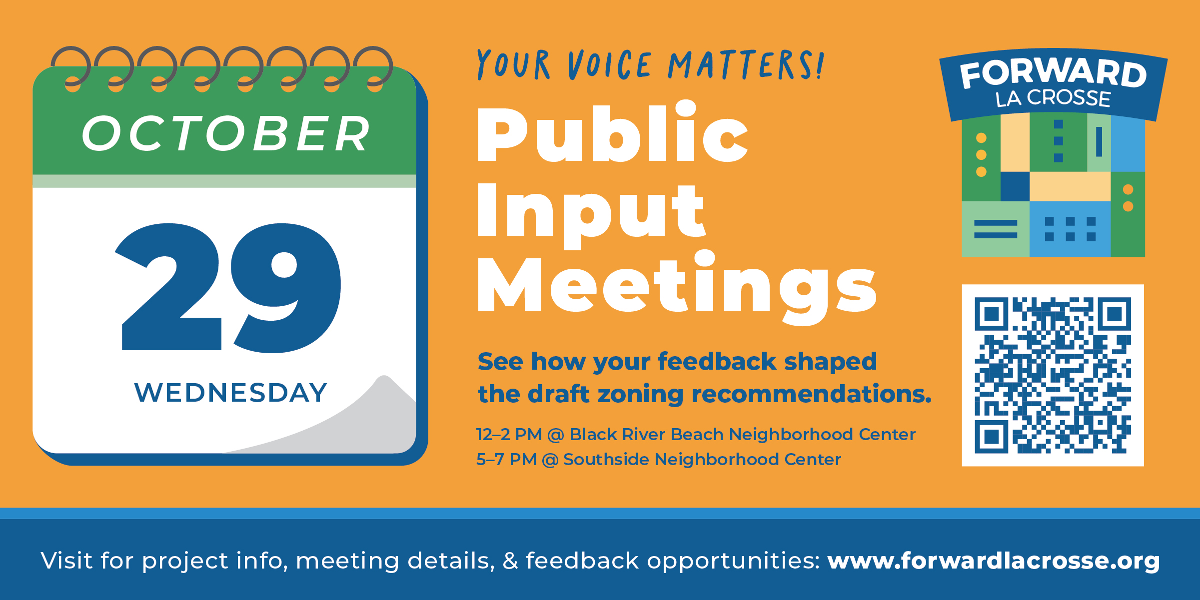 Community Input Meetings Set for October 29 – Review Draft Zoning Code Recommendations