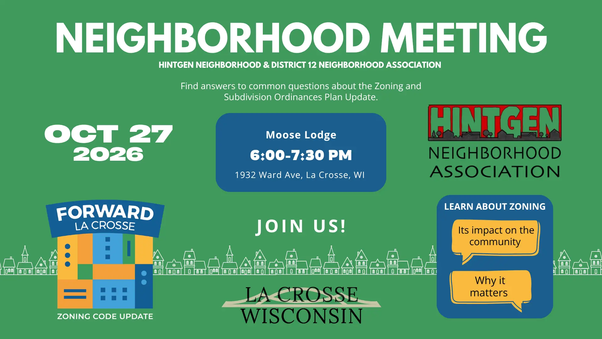 Zoning Neighborhood Meeting (Oct 27)